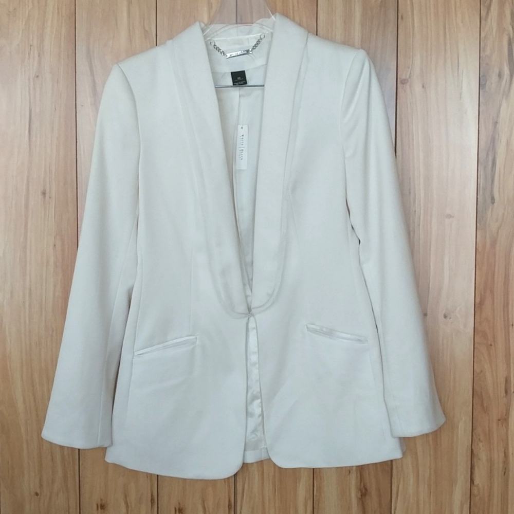 NWT White House Black Market Cream Tuxedo Jacket